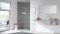 The picture shows the Vitotherm electric instantaneous water heater in a modern bathroom